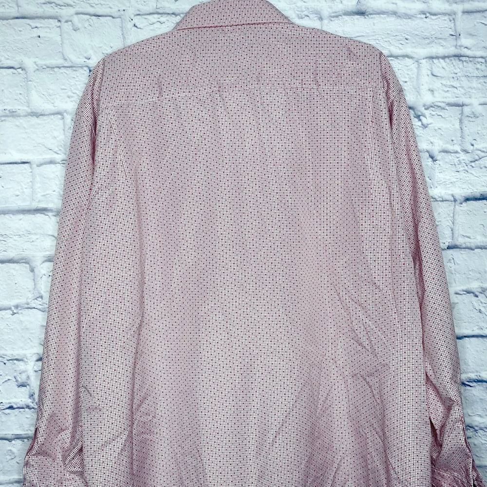 Christopher Tanner Shirt Men's Size 17.5 34/35 Red White Button Up‎ Long Sleeve - Picture 6 of 7